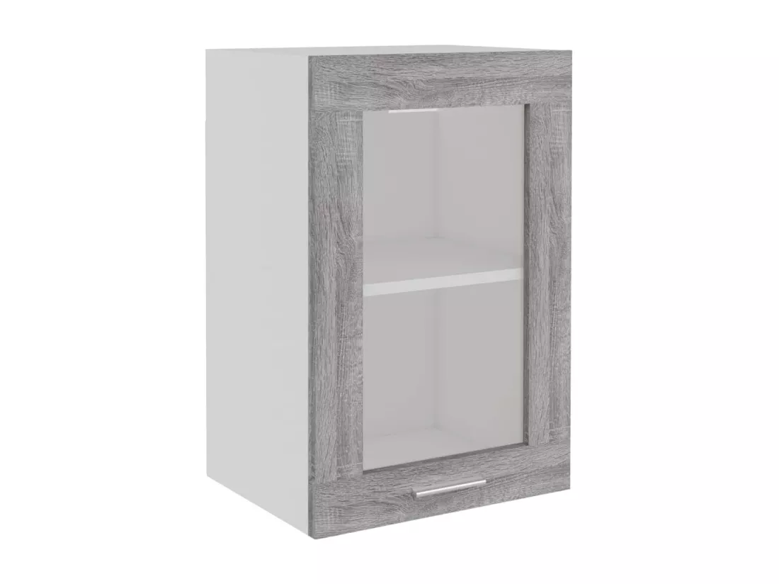 Armoire vitrée suspendue Sonoma gris 40x31x60cm Bois ingénierie