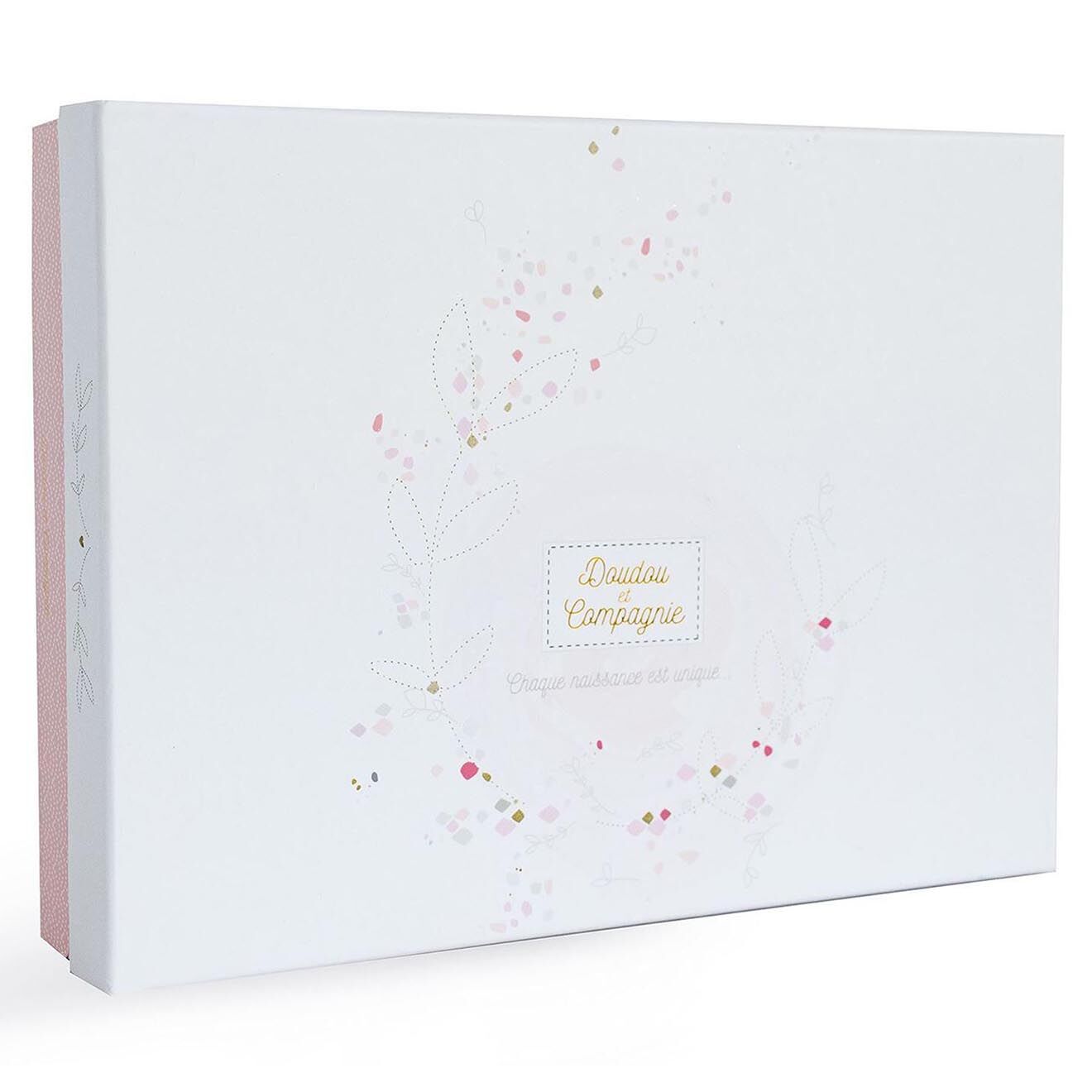 Doudou et Compagnie Coffret protège carnet de santé & Doudou rose