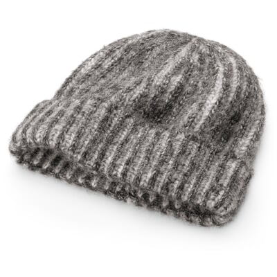 Unisex-Rippenstrickmütze, grau