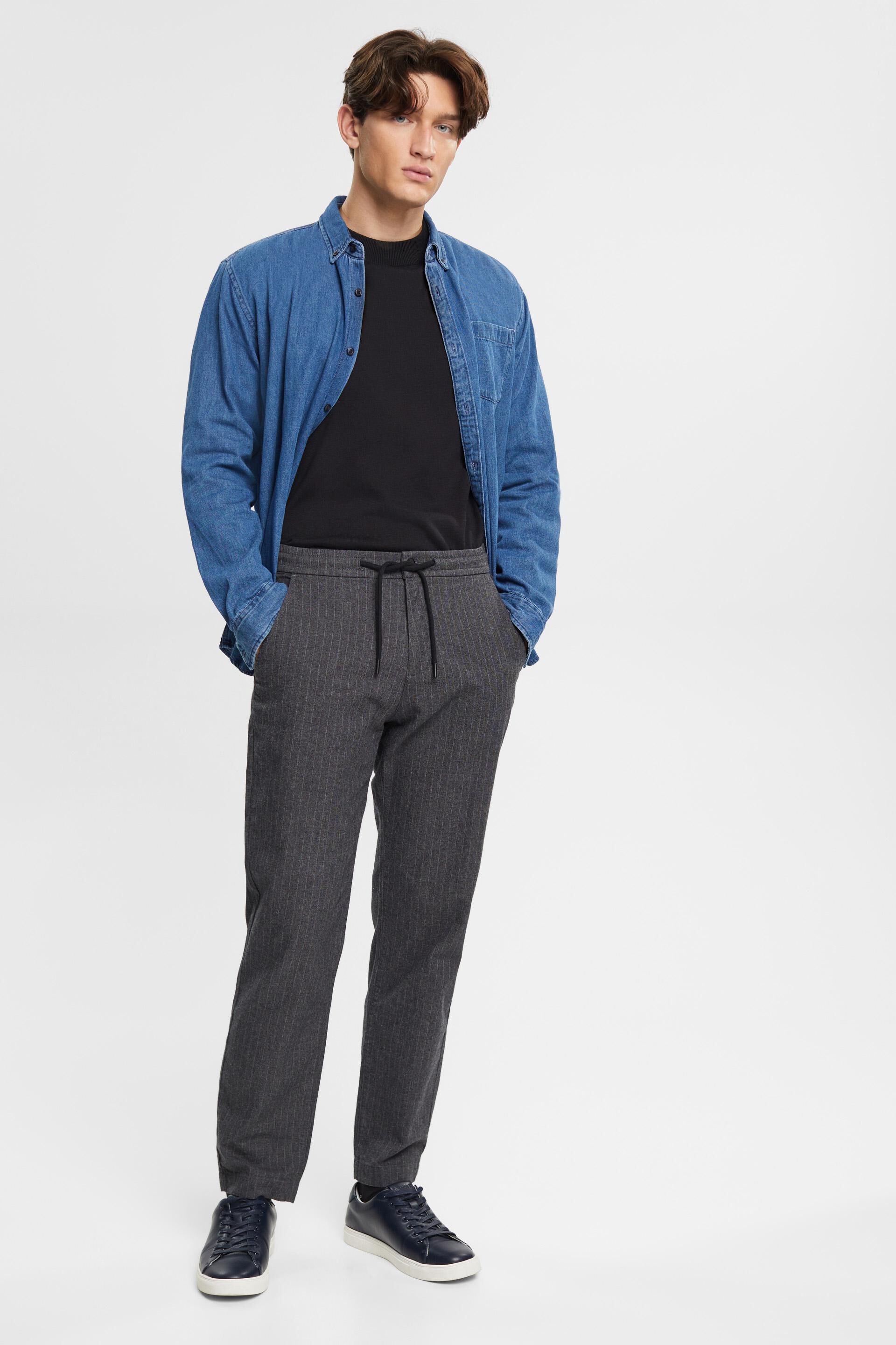 Pantalon à rayures tennis doté d'une ceinture à cordon de serrage