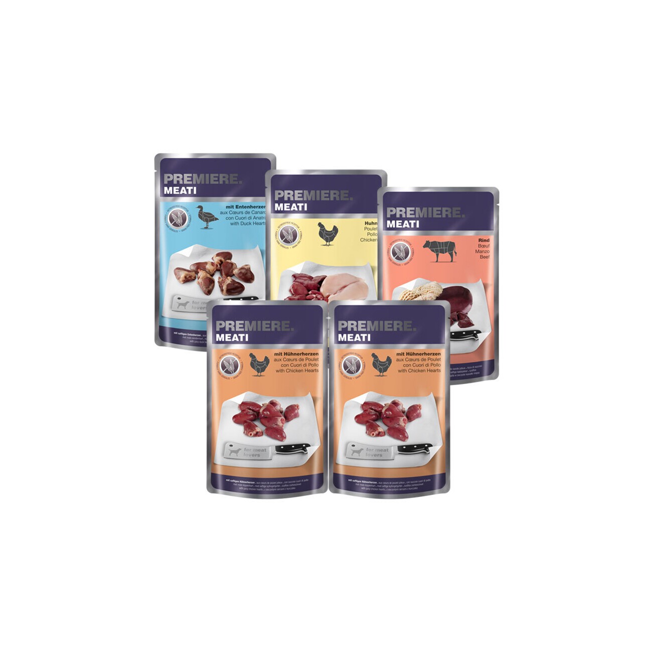 PREMIERE Meati Adult Pouch Mixpaket 5x500g