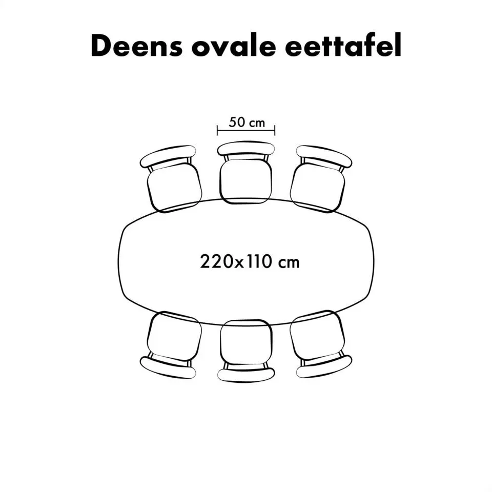 Lewis & Loft Eettafel Luna – Deens ovaal – 220 x 110 cm – Naturel
