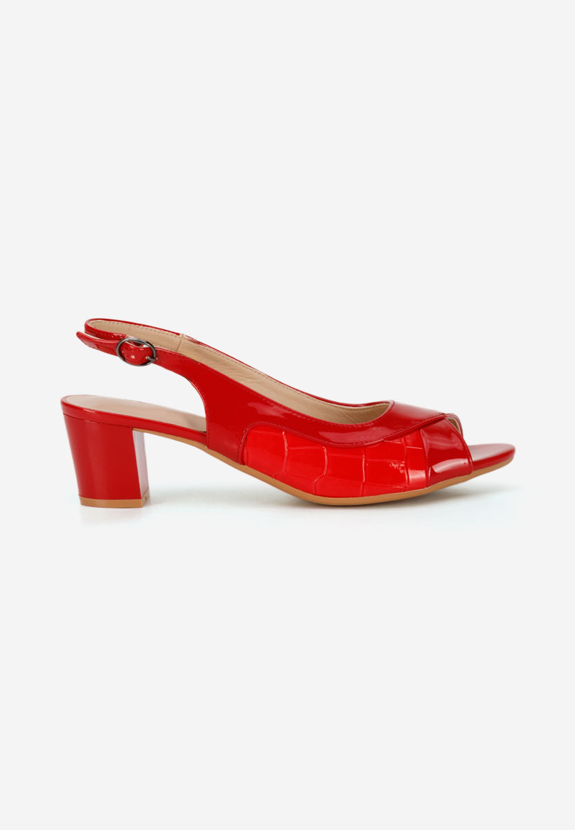 Sandales à talon épais rouges Oliviana