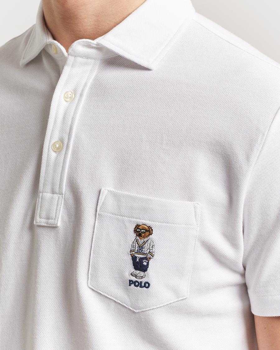 Polo Ralph Lauren Custom Slim Fit Pocket Bear Polo White
