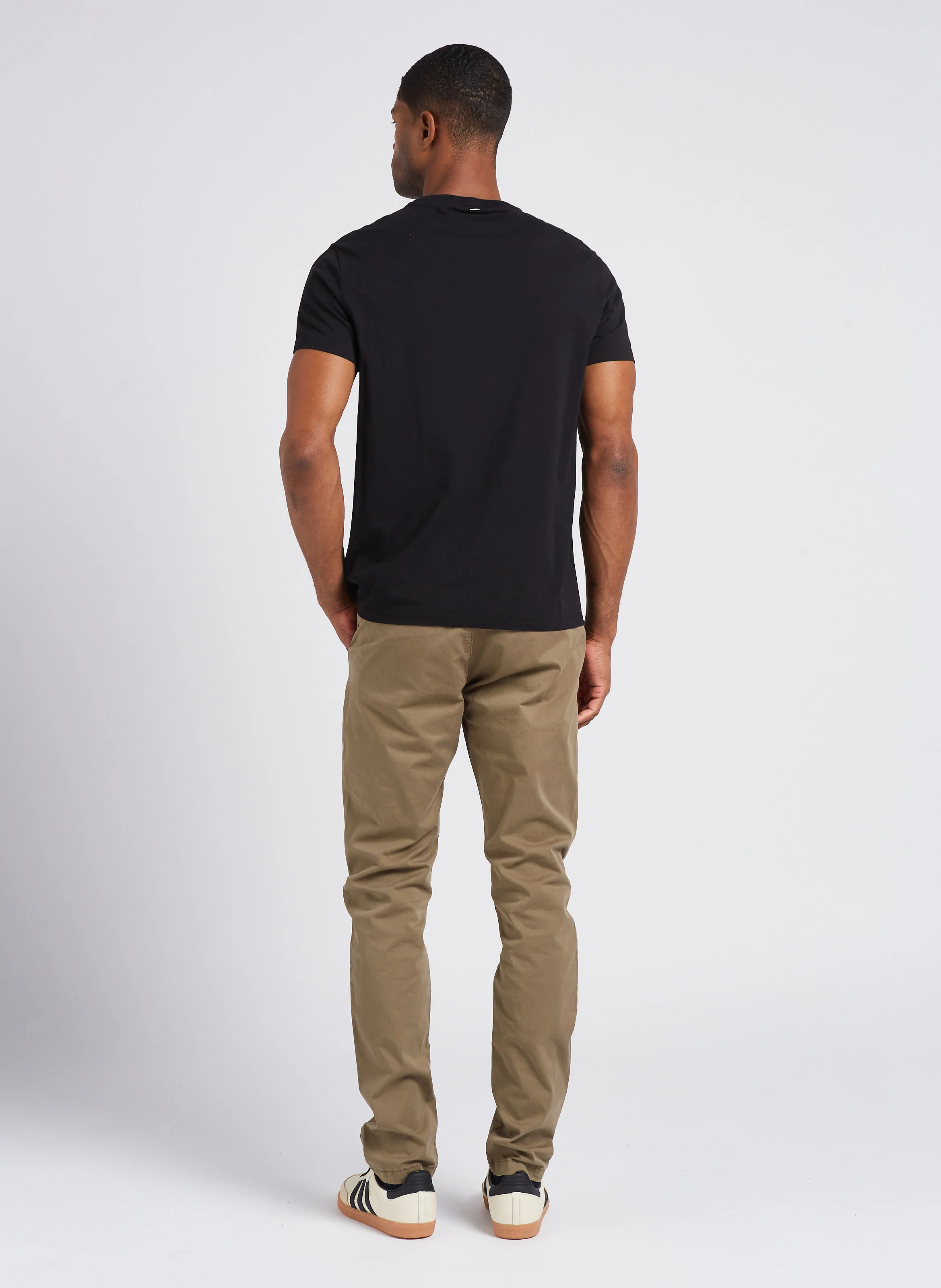 Chino slim fit en coton mélangé | Kaki