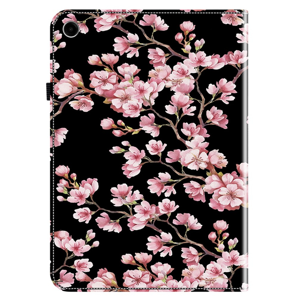 Samsung Galaxy Tab A11  Plus / A9  Plus Leder Tasche Schutzhülle   S-Pen Halterung - Pflaumenblüten