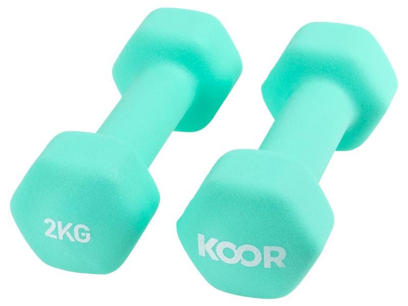 KOOR Kurzhantel-Set 2 kg, Mint Ideal für das Training zu Hause