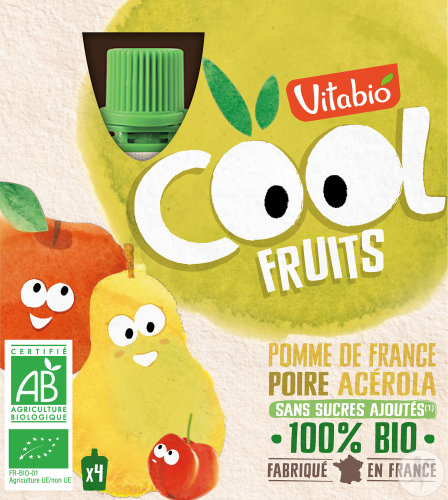 Vitabio Cool Fruit Pomme Et Poire 4x90g