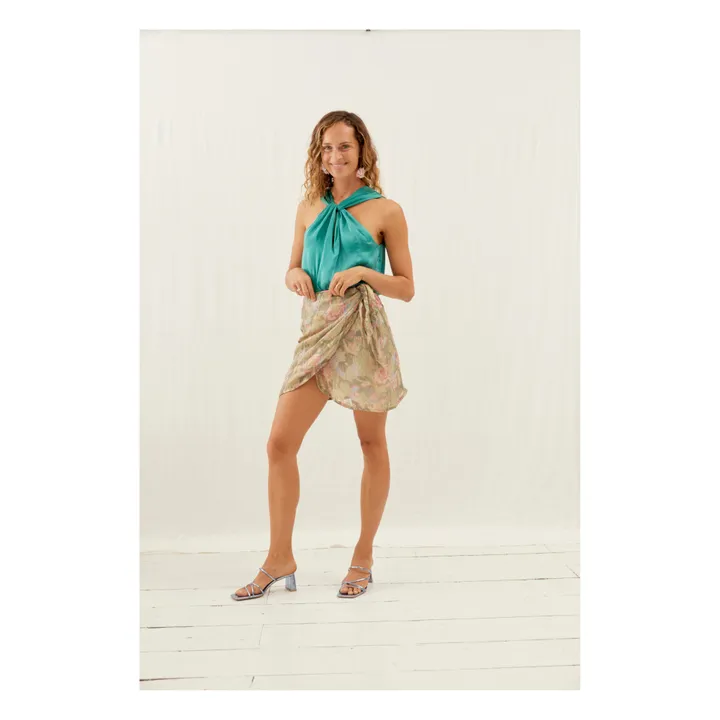 Louise Misha Jupe Métallisée Charlie - Collection Femme | Vert kaki