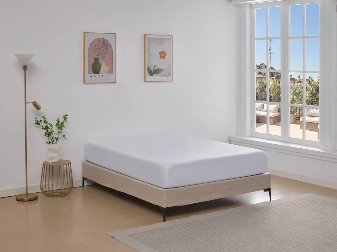 Sommier déco tapissier 180 x 200 cm déhoussable - Beige - ISANI de YSMÉE