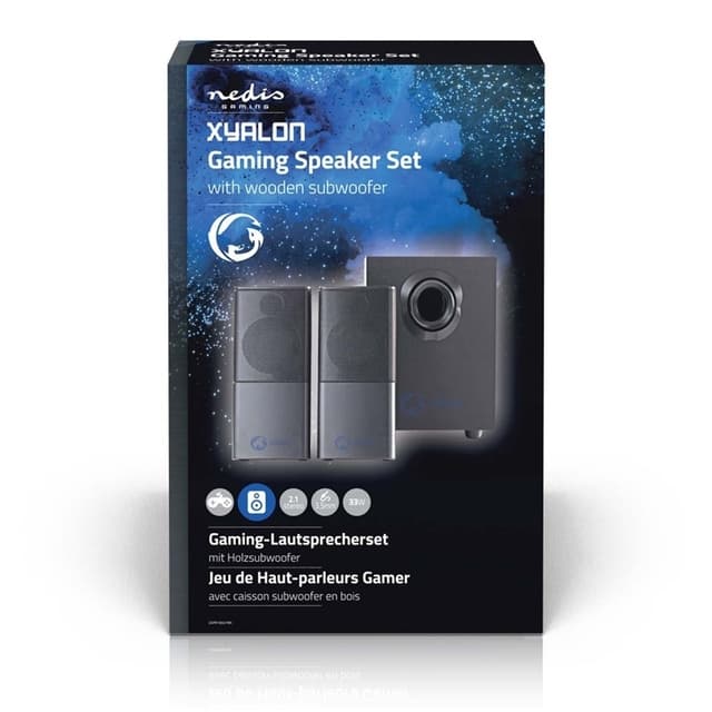 Nedis Gaming Højttaler | Højttalerkanaler: 2.1 | USB Drevet | 3.5 mm Hanstik | 30 W | Uden Belysning | Volumenkontrol