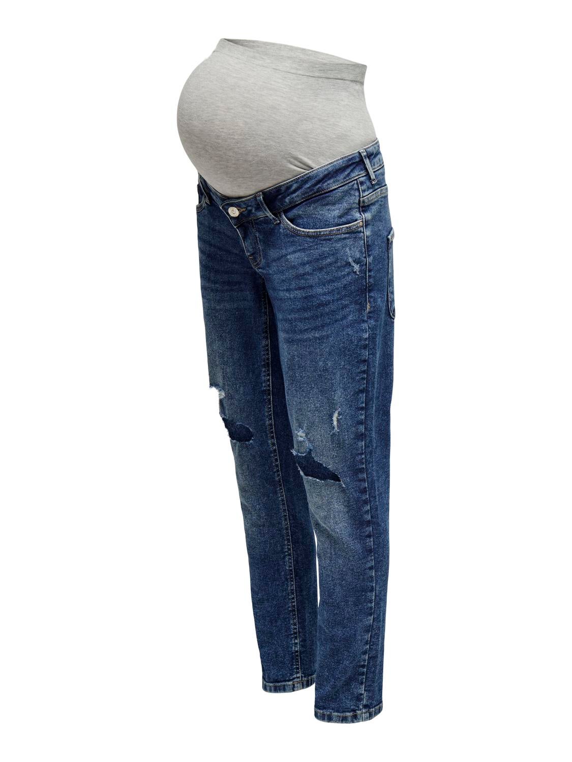 OLMENEDA Hohe Taille Gerade geschnitten Jeans Light Medium Blue Denim