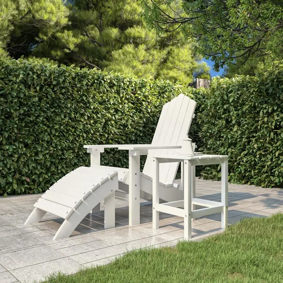 vidaXL - Tuintafel Adirondack - Vierkant - Wit - HDPE - 38x38x46 cm