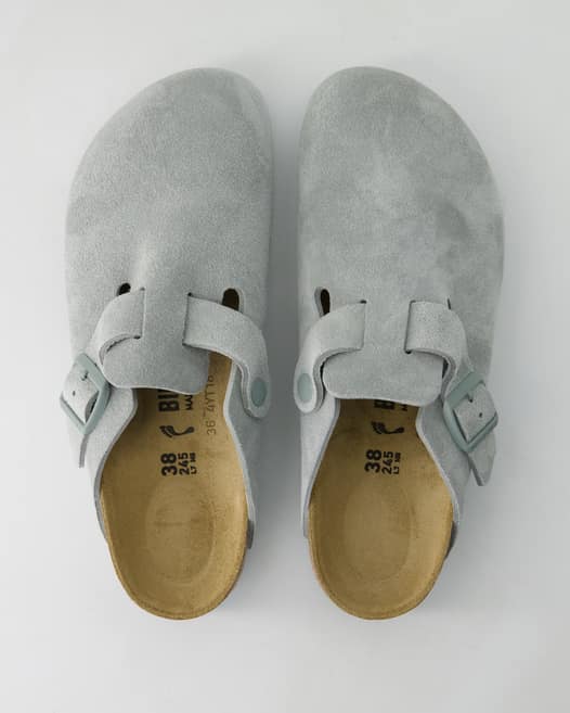 Birkenstock Boston Pantoletten in Grün