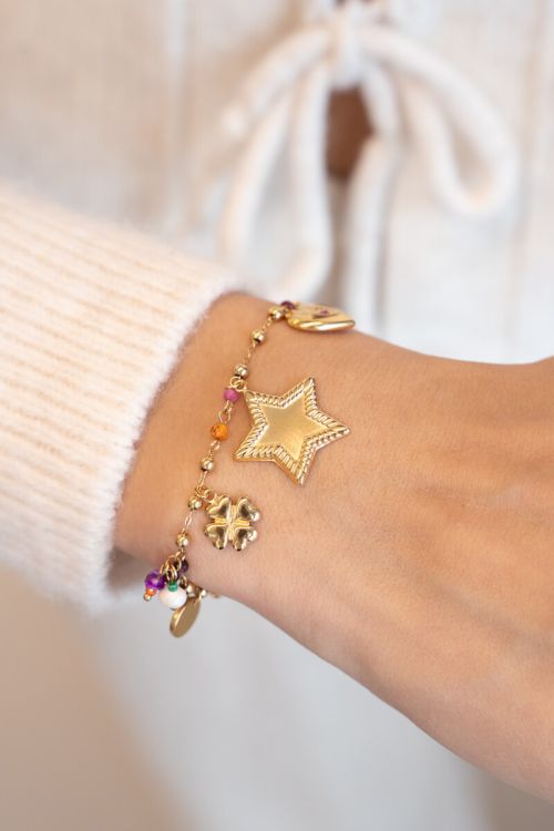 Starry bedelarmband met ster en kralen