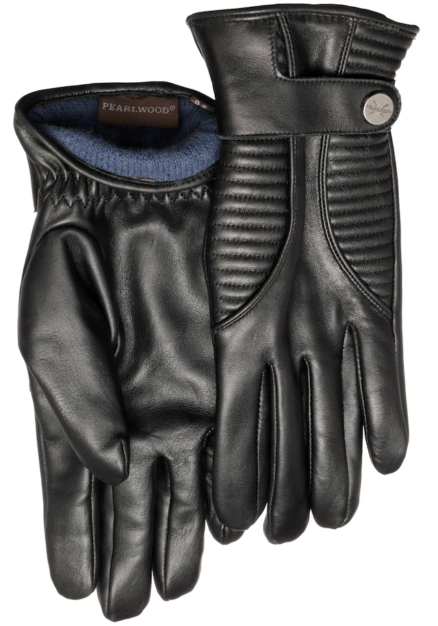 PEARLWOOD Lederhandschuhe »Britt«, Touchscreenfähig- mit 10 Fingern bedienbar, farbiges Innenfutter
