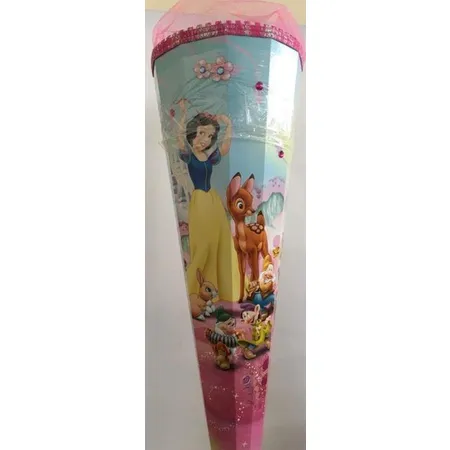 Nestler Schultüte Schneewitchen und die 7 Zwege mit Schmucksteine und Stoffblumen, 85 cm, 12 eckig