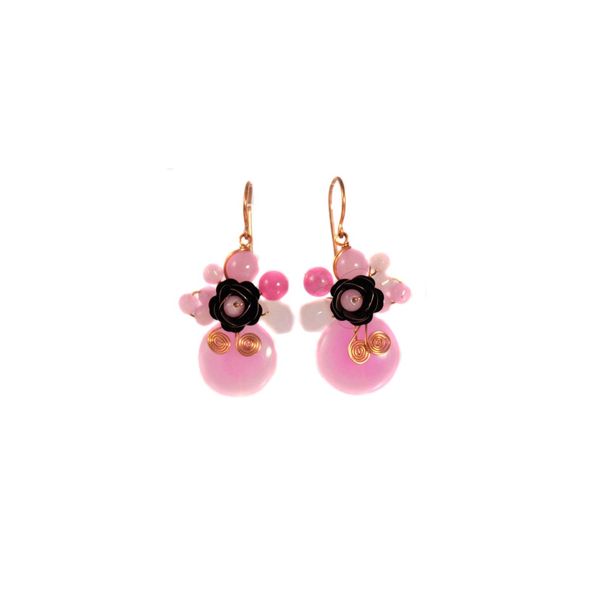 Boucles d'oreilles pierre rose