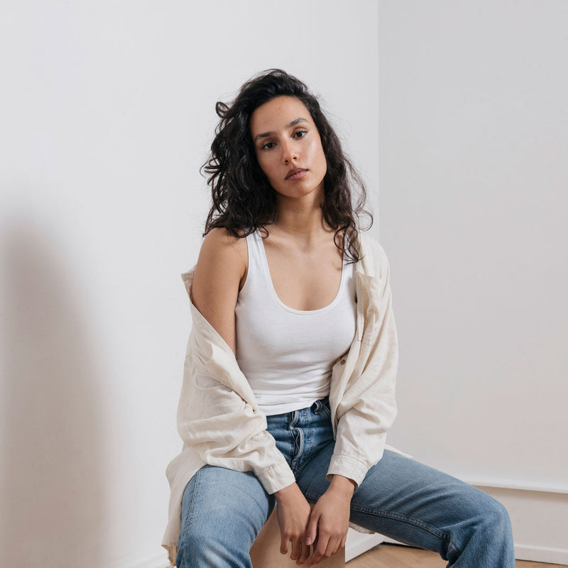 Damen Tank Tops aus Bio-Baumwolle Weiß