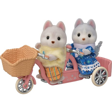 Sylvanian Families husky søskende tandemcykel legesæt