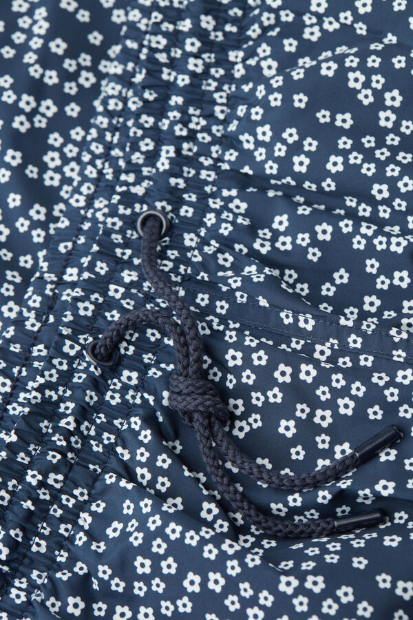 Maiô boxer com estampa microfloral