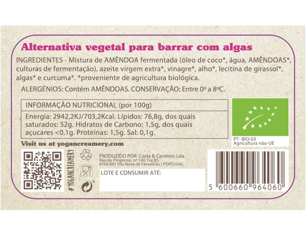 MEENTEIGA VEGETAL YOGAN BIO COM ALGAS 120 G