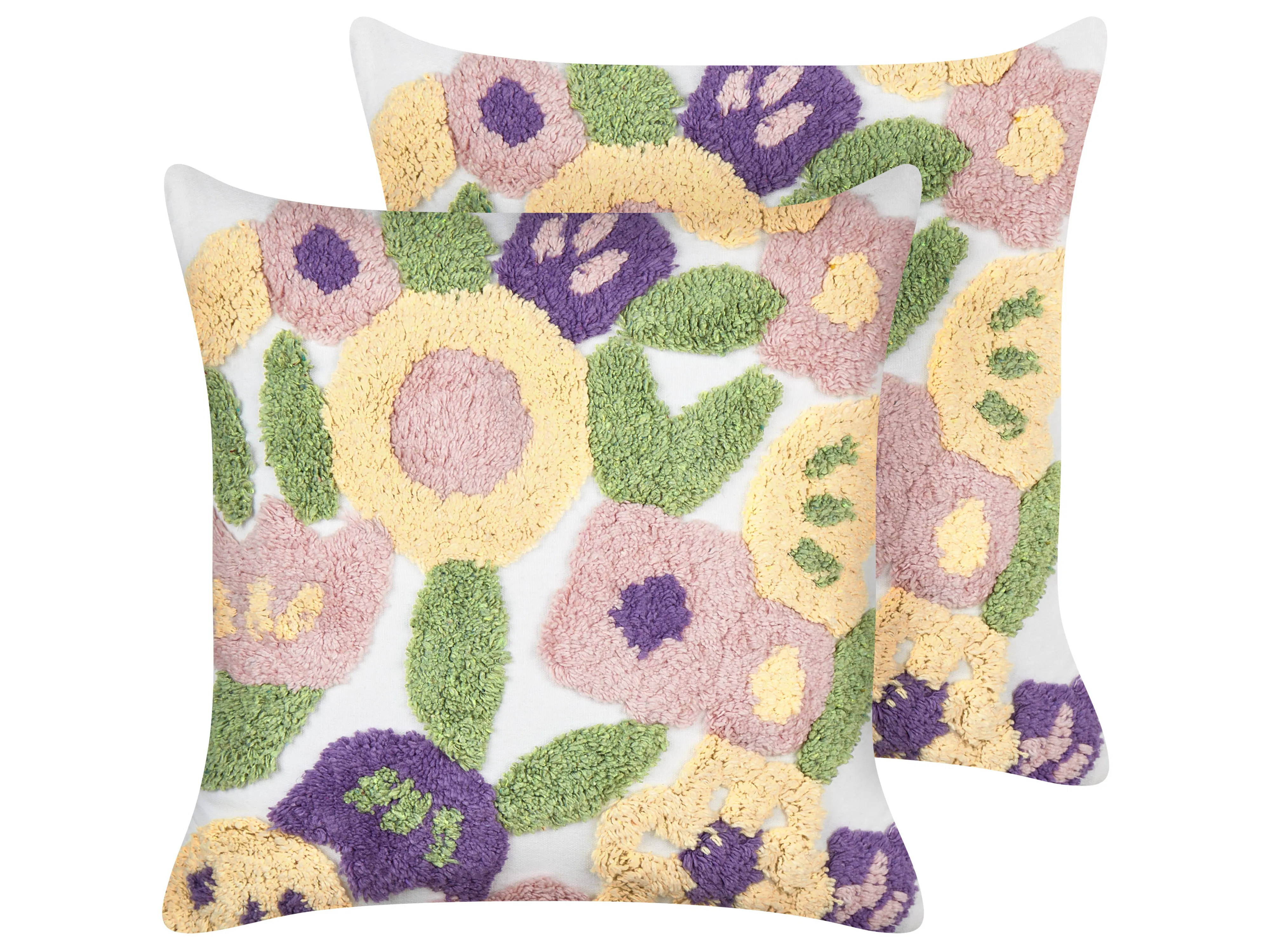 Set van 2 sierkussens TRICORNIO Katoen 45 x 45 cm Meerkleurig bloempatroon