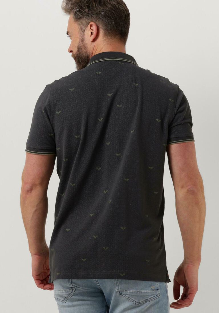 PME LEGEND donkerblauwe pme legend polo short sleeve polo fine pique all over print