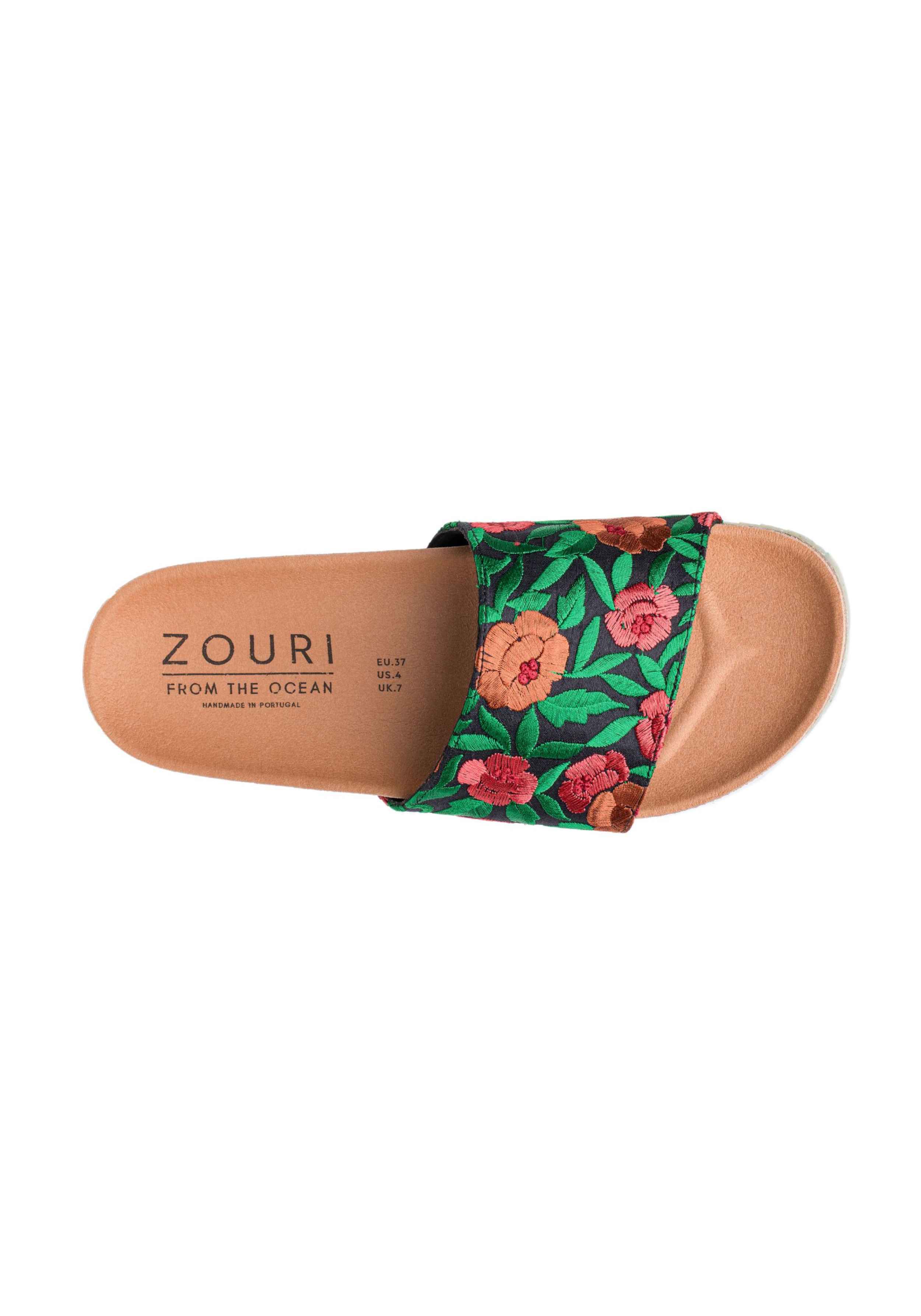 Zouri from the Ocean Sandalen Heritage Wave Black - vegan