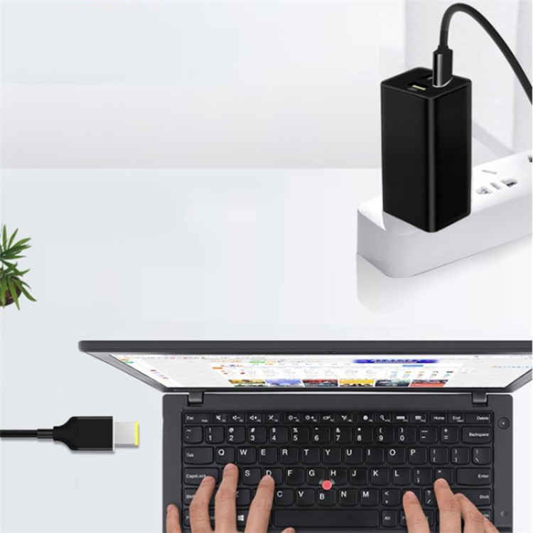 (1.8m) 100W USB C auf Lenovo DP Nylon Ladekabel - Schwarz