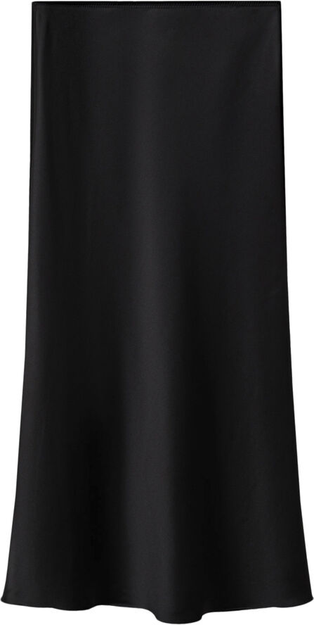 MANGO Midi satin skirt Black
