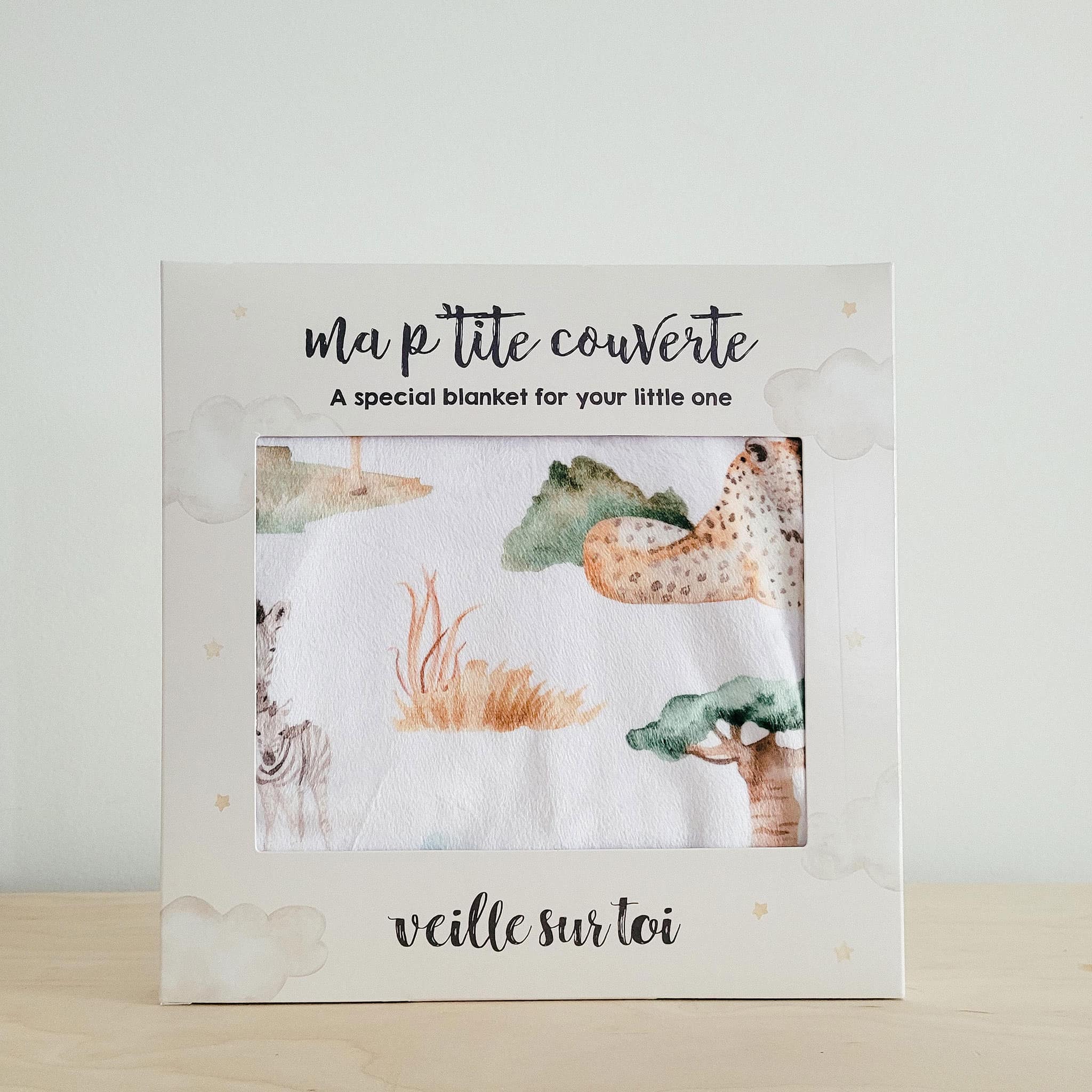 Veille sur Toi Petite Couverture Minky - Au Coeur de la Savane