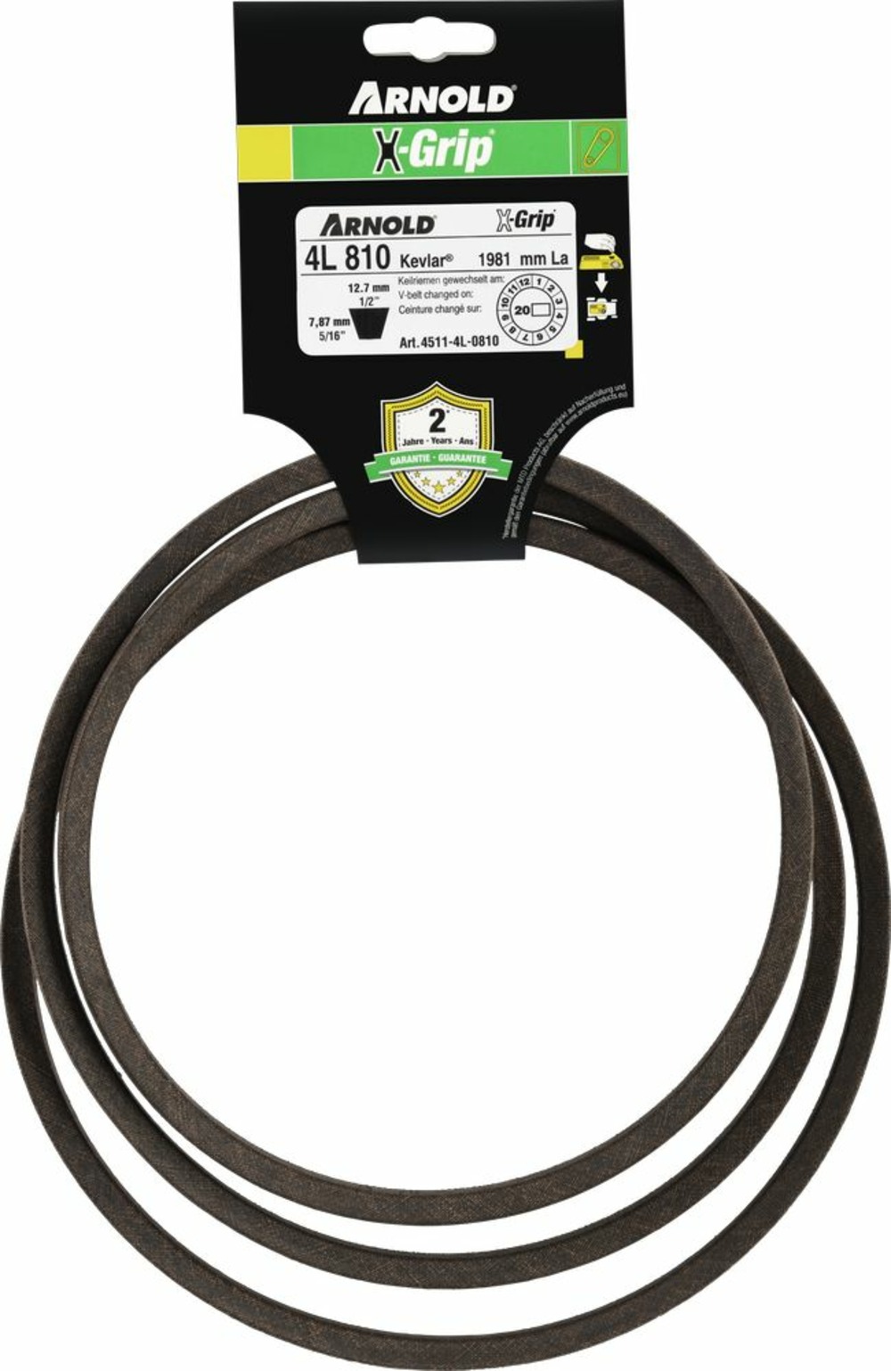 Courroie trapézoïdale x-grip v de type 4l810