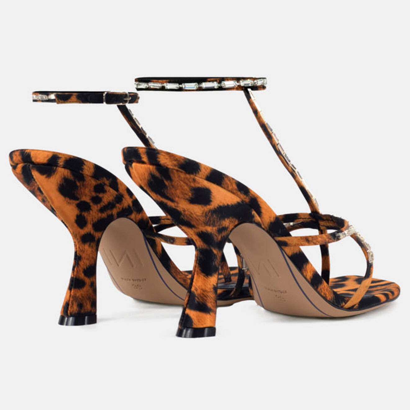 Iindaco Sandales Tal Diana Léopard noir/marron - Talon 9.5 cm