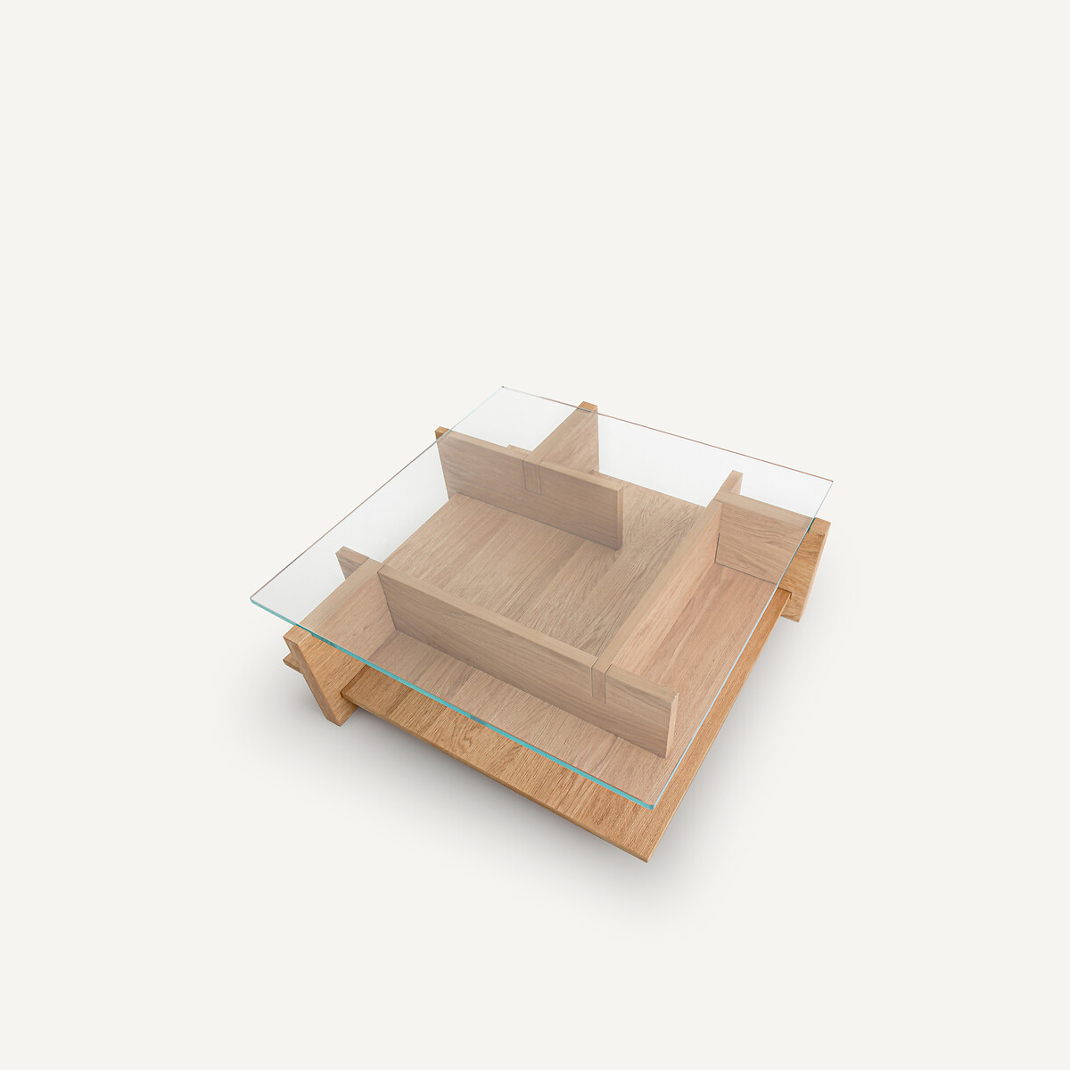 AM.PM<br>Mesa de centro em carvalho jateado e vidro temperado, Laby
