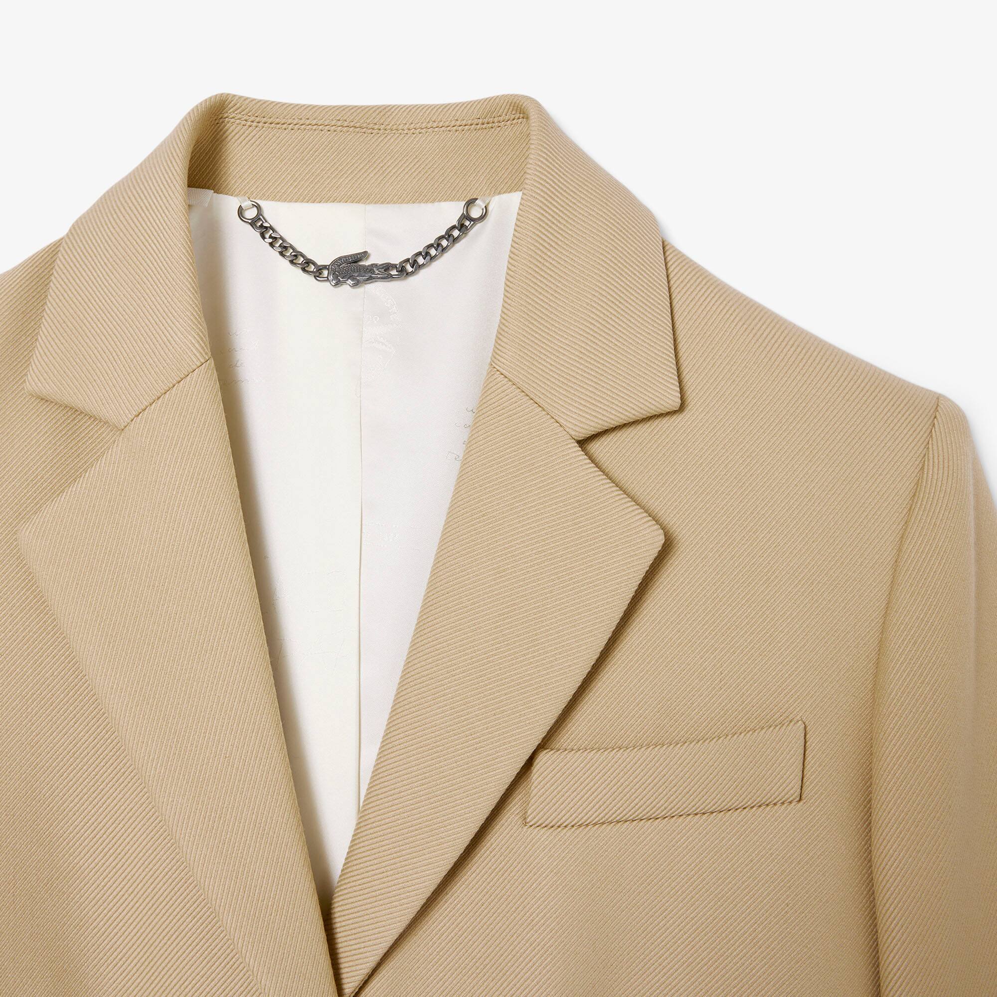 Manteau cintré en twill Défilé AH24 Beige
