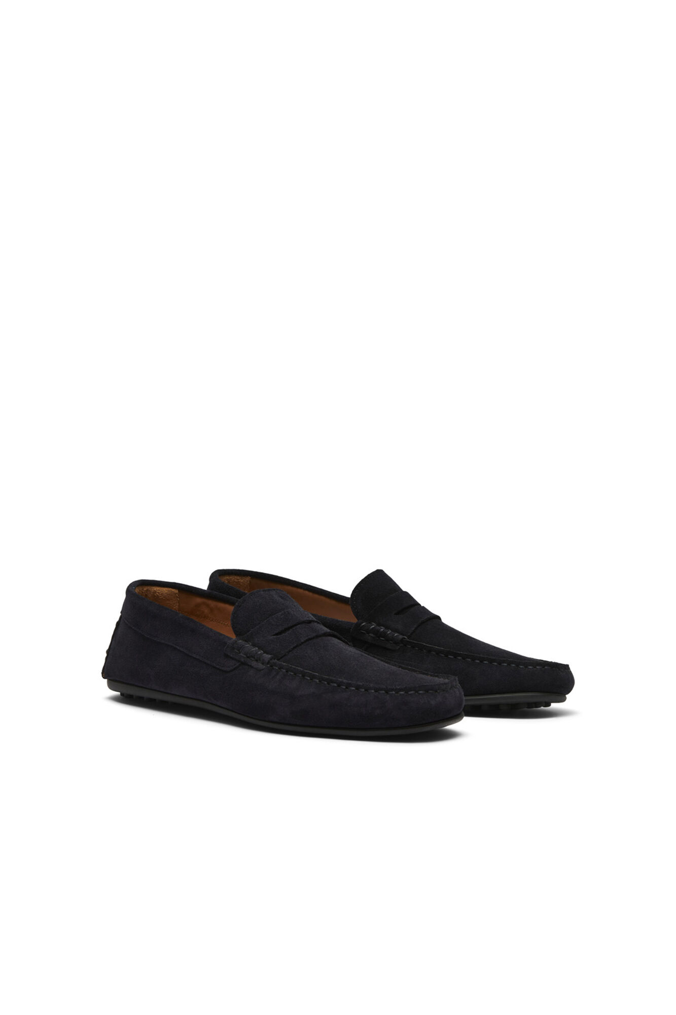 Mocassins em couro 100% bovino - Azul marinho