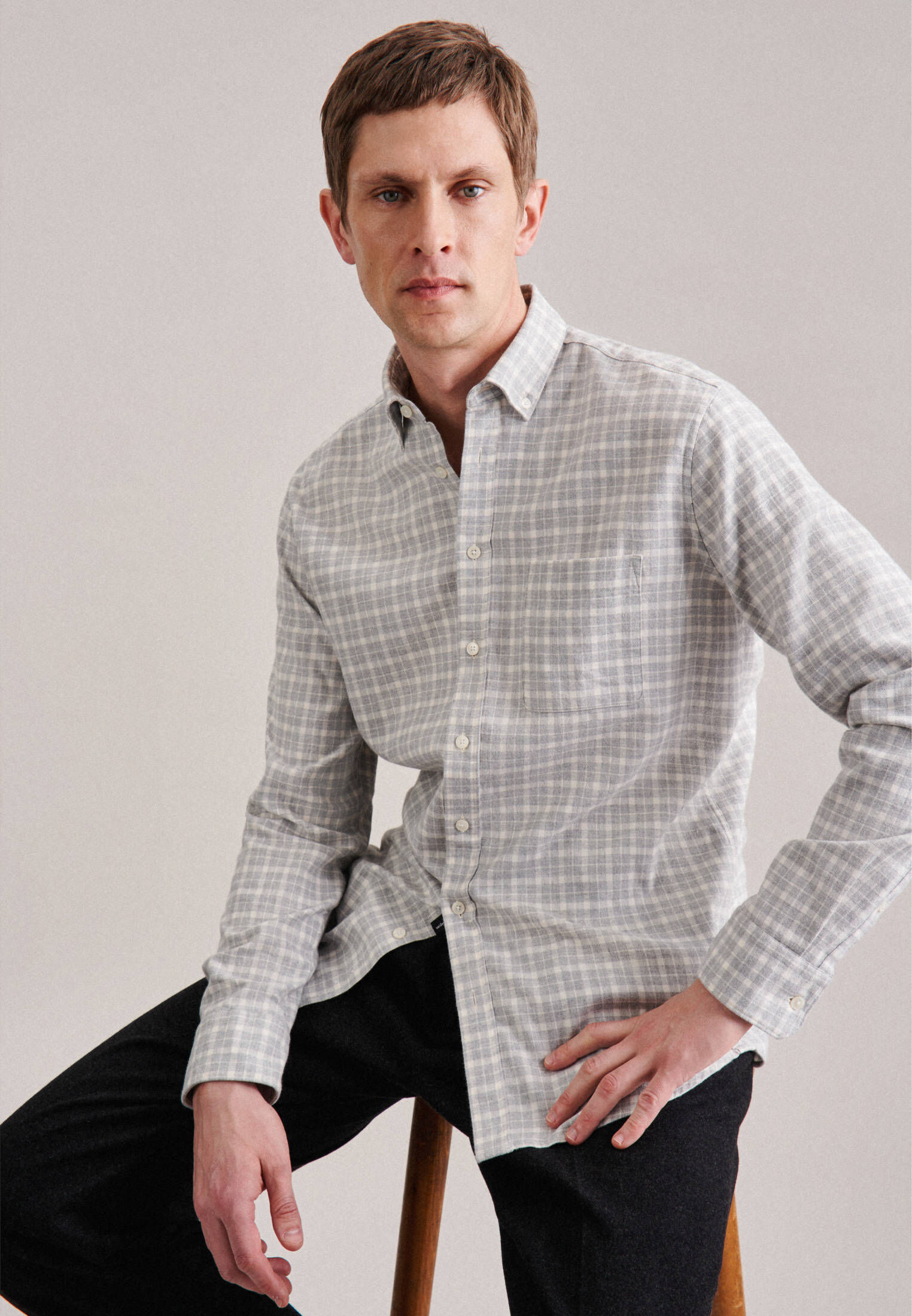 Seidensticker| Herren Casual Hemd Schwarze Rose