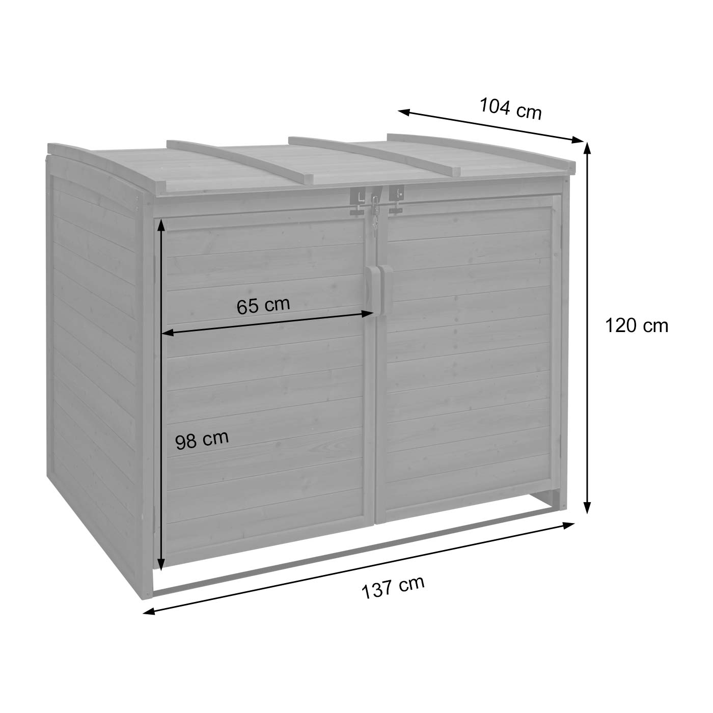 XL 2er-/4er-Mülltonnenverkleidung MCW-H75, Mülltonnenbox, erweiterbar 120x137x104cm Holz MVG-zertifiziert ~ anthrazit