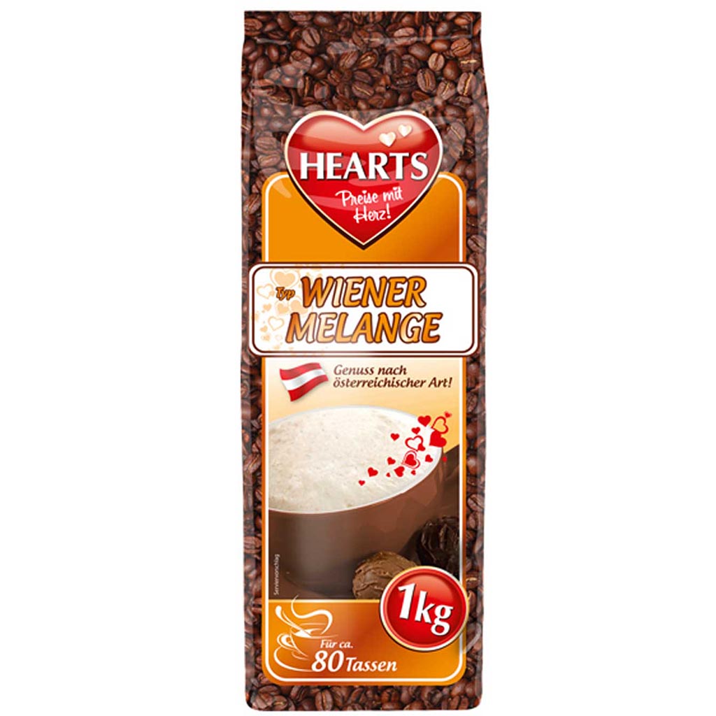 Hearts Cappuccino Typ Wiener Melange 1000g MHD:10.8.25