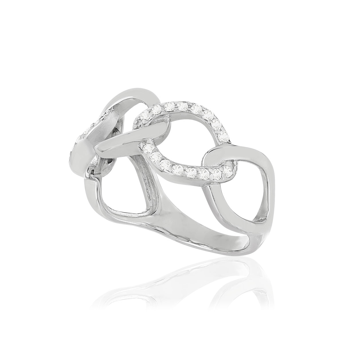 Bague argent zirconias