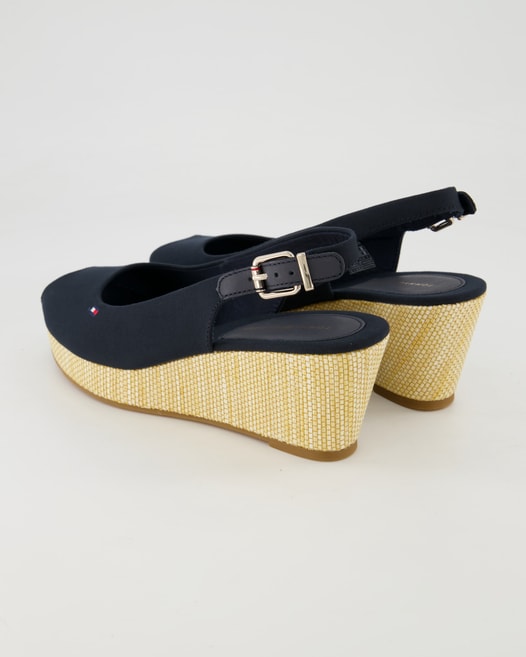 Tommy Hilfiger Iconic Elba Sling Back Wedges in Blau