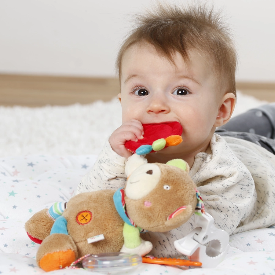 fehn® Activity-Teddy mit Klemme Oskar