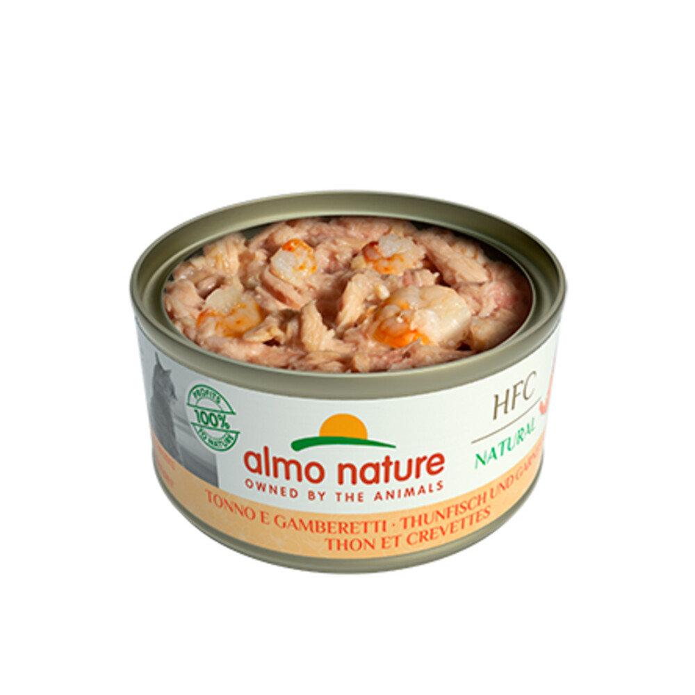 Almo Nature HFC Natural Kattenvoer Nat Blikje Tonijn & Garnaal70 gr