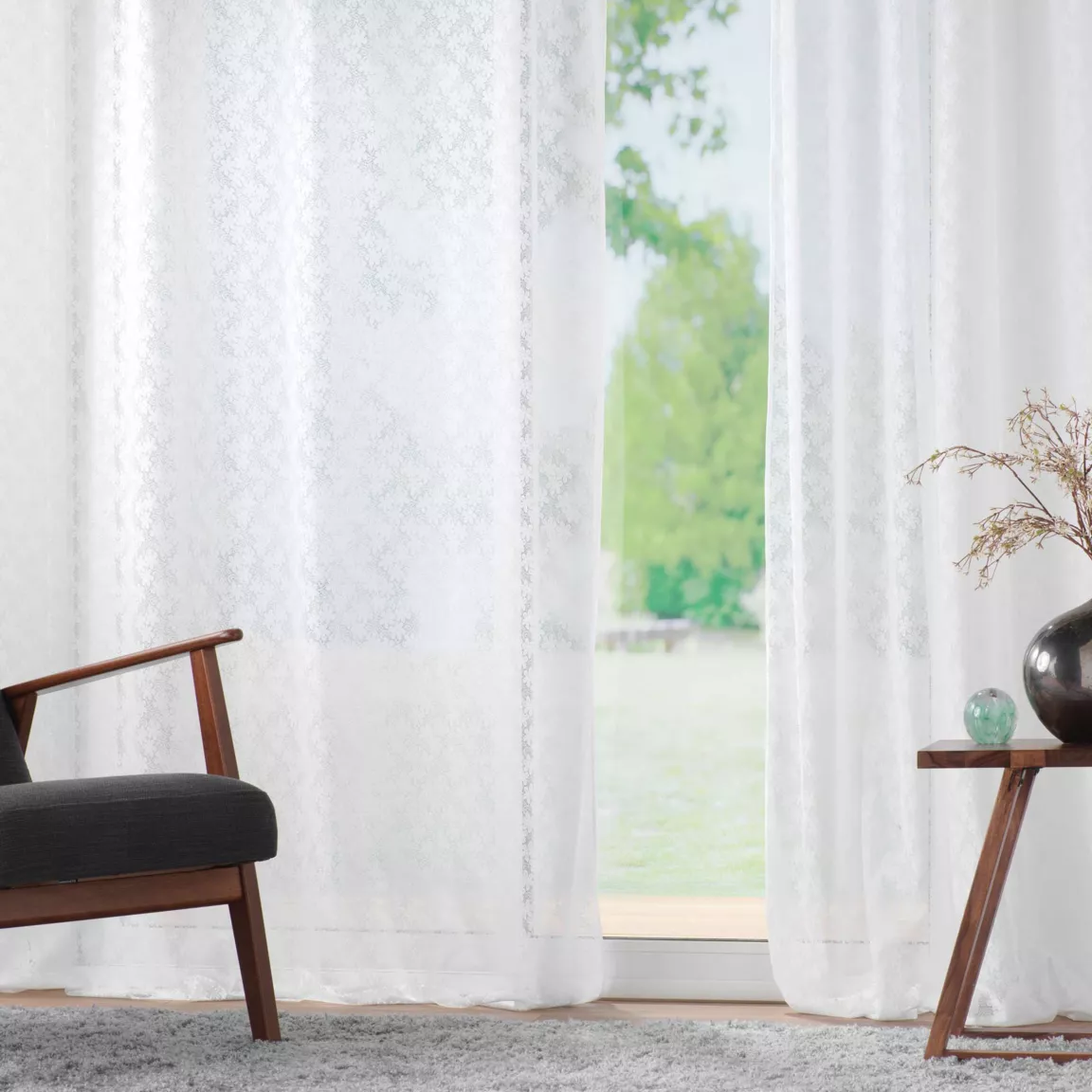 Voilage maille (140 x 280 cm) Fanny Blanc