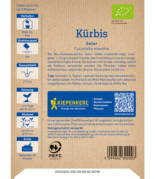 BIO-Kürbis 'Solor'