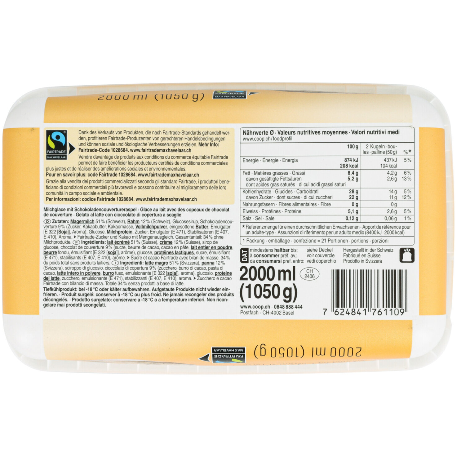 Fairtrade Glace Dose Stracciatella