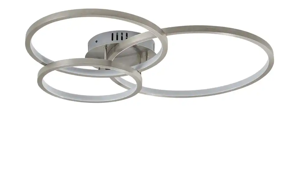 Trio LED Deckenleuchte 3-flammig edelstahlfarben, lackiert