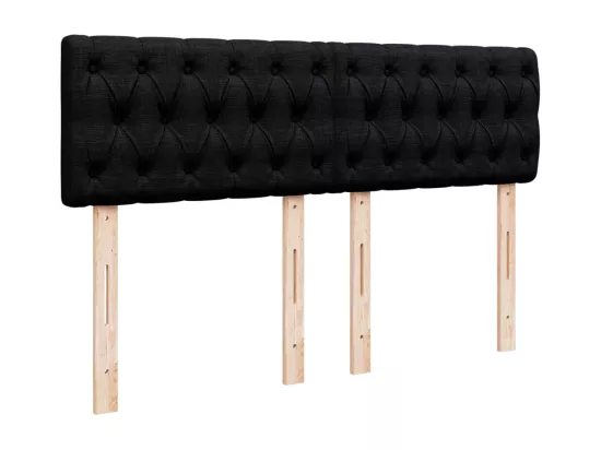 Sommier à lattes de lit avec matelas Noir 140x190 cm Tissu