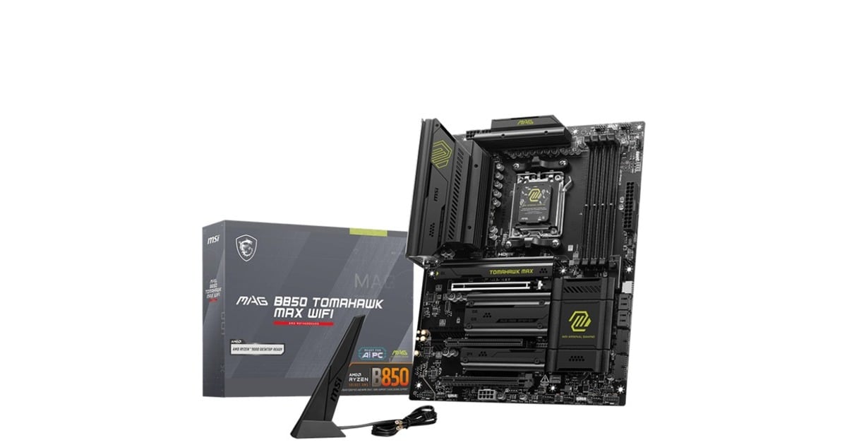 MSIMAG B850 TOMAHAWK MAX WIFI socket AM5 moederbord  (RAID, 5Gb-LAN, Wi-Fi 7, BT, Sound, ATX)